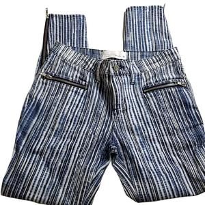 Paper Denim & Cloth striped denim size 25 jeans shibori ankle zip